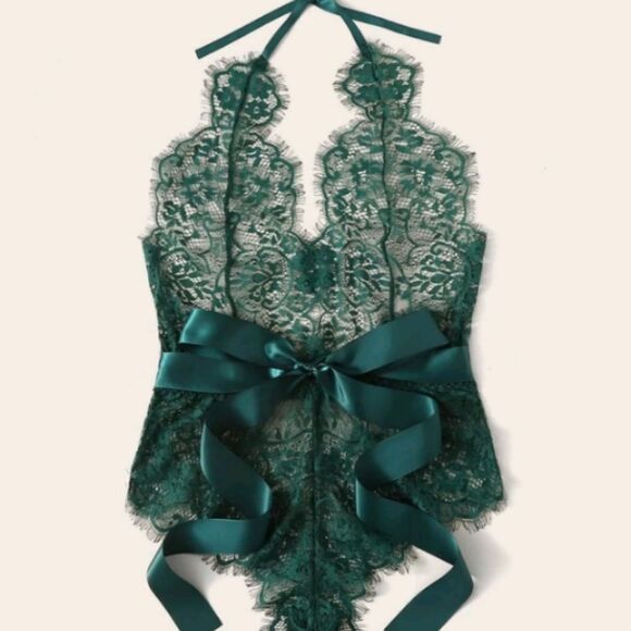 Yandy Other - Green Lace Teddy Lingerie Outfit